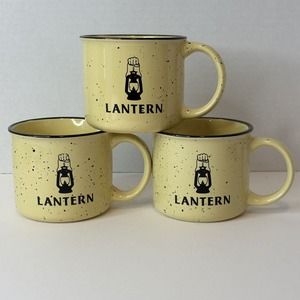 LanternRescue Yellow Speckled Coffee Mugs set of 3, "Lighting the way to Freedom